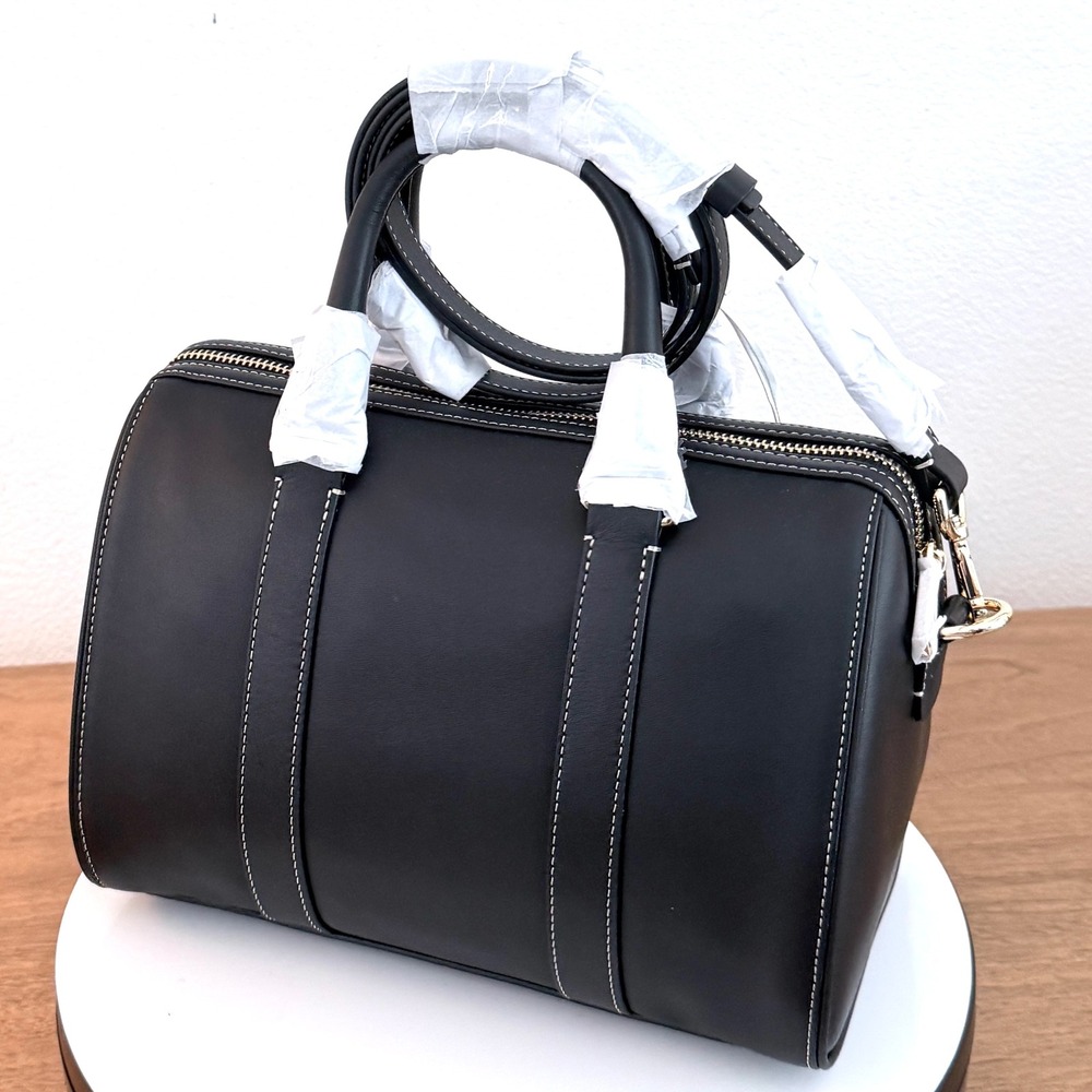 Radley London Noble Alley Medium Black Leather Satchel Crossbody Bag NEW
